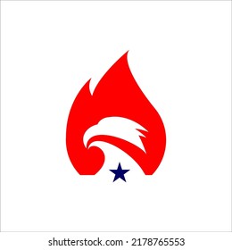 eagle fire logo design vector sign