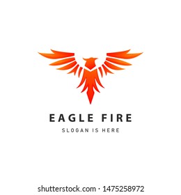 Eagle Fire Logo Template Vector Icon Illustration