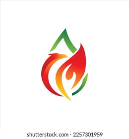 Eagle fire, Phoenix Logo Vector, A vector illustration of Eagle head sign for oil, phoenix oil and gas logo design vector