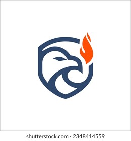 eagle fire team badge shield logo design