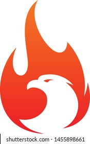 Eagle fire vector icon in abstract style on the white background. Fire icon for your best business symbol. Vector illustration EPS.8 EPS.10