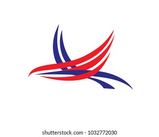 Eagle Flag Line Art Stock Vector (Royalty Free) 1032772030