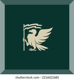 eagle and flag logo for icon or symbol