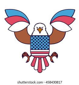 eagle with flag usa isolated icon design, vector illustration  graphic 