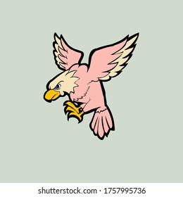 the eagle is flapping its wings. This illustration vector is suitable for use as a children's coloring book, logo on clothes or pants and others