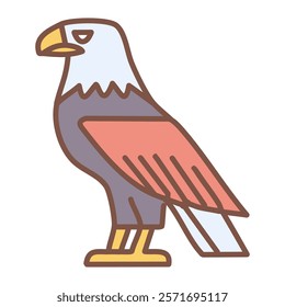 Eagle flat color icon. Bird vector illustration isolated on white.