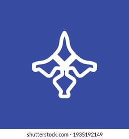Eagle flat icon. Bird symbol. Logo design element
