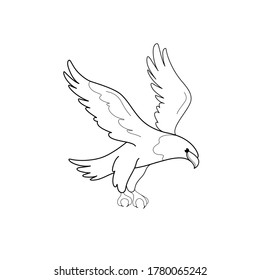 Eagle. Flat illustration of bird. Vector illustration for prints, clothing, packaging, stickers.