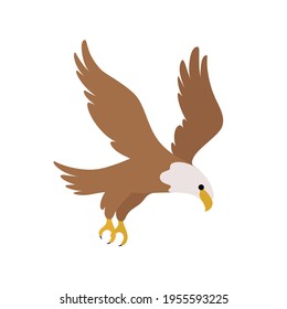 Eagle. Flat illustration of bird. Vector illustration for prints, clothing, packaging, stickers.