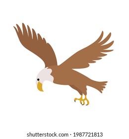 Eagle. Flat illustration of bird. Vector illustration for prints, clothing, packaging, stickers.