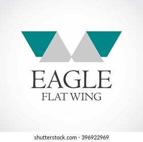Eagle flat of wing abstract vector and logo design or template flying business icon of company identity symbol concept