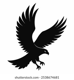 Eagle in Flight Icon - Mächtiger Raubvogel Silhouette