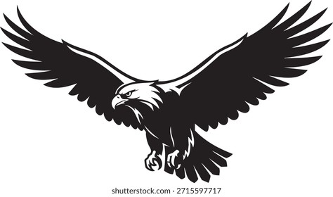 Un águila en vuelo aislada sobre un fondo transparente