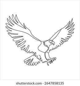 Eagle in flight line art bird wings
