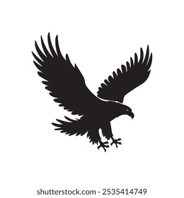 eagle in flight, Eagle silhouette. flying, bird, illustration, nature, vector, animal wildlife.