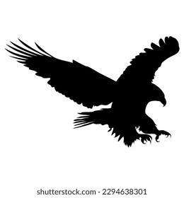 Eagle flight silhouette. Vector image
