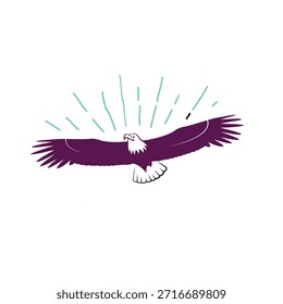 Un águila en vuelo, volando por el aire con las alas extendidas, una ilustración de libertad y poder.