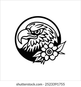 eagle flower illustration vector design