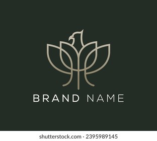 Eagle Flower Logo design vector