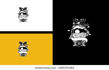 Adler und Blumen, Vektorgrafik-Design