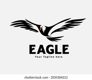 eagle fly expanded wings logo template illustration inspiration