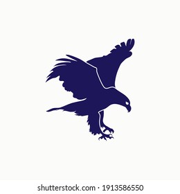 concepto de logotipo de aterrizaje con mosca de águila 