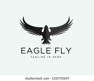 Eagle fly up logo design inspiration