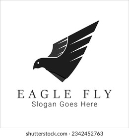 Logo de la Mosca del Águila Diseño Logotipo de Halcón Volador Moderno