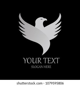 eagle fly logo design template. Vector illustration