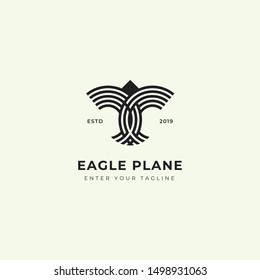 eagle fly logo modern design with unique stripes. vector stock eps 10.