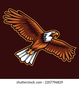 eagle fly mascot logo gaming illustration