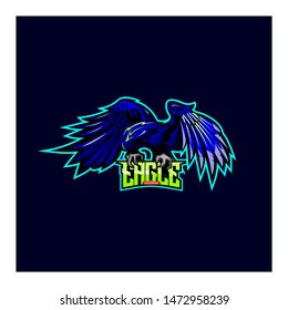 eagle fly mascot logo initial concept