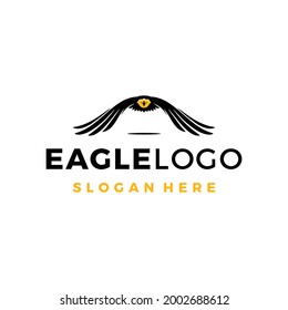 Eagle Fly Silhouette Logo Design Vector