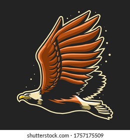 eagle fly vector illustration design on dark background
