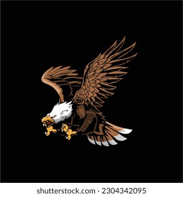 Eagle fly wildlife animal vector template