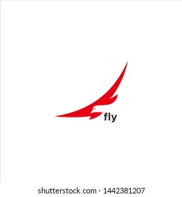 eagle flying or bird flying , negative space logo concept