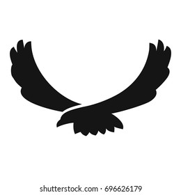 Eagle flying black silhouette icon, vector illustration isolated on white background