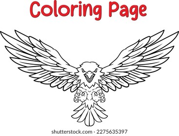 eagle flying coloring pages for children