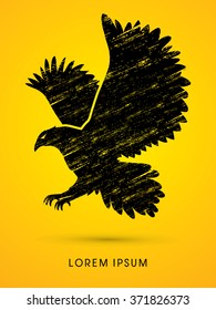 Eagle flying designed using grunge brush graphic vector.