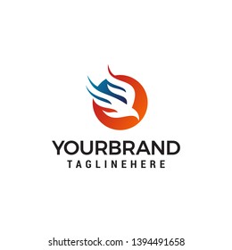 eagle flying logo design concept template vector