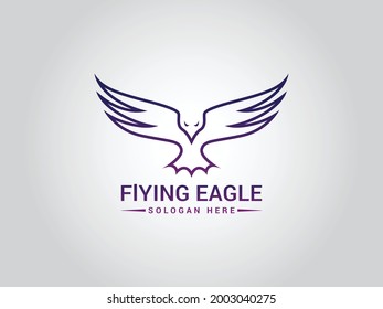 Eagle flying logo design template