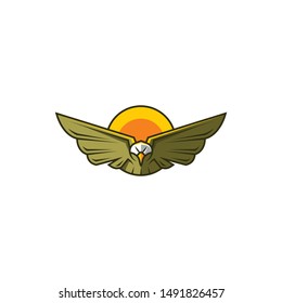Eagle flying logo icon vector