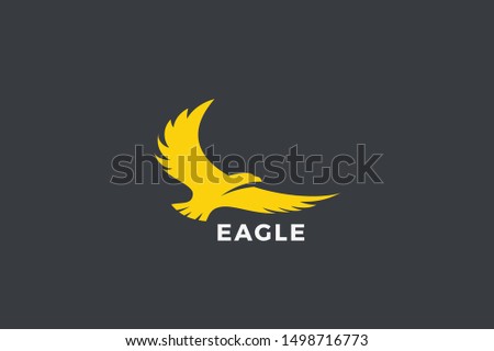 Eagle Flying Soaring Logo abstract design vector template. Falcon Hawk Logotype concept icon.