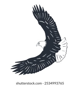 eagle flying symbol, icon, silhouette, vector