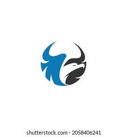 Eagle Flying Template Illustration Mascot Emblem Isolated