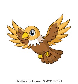 Eagle Flying Vector Illustration - Cartoon, Clipart, and Line Art Design