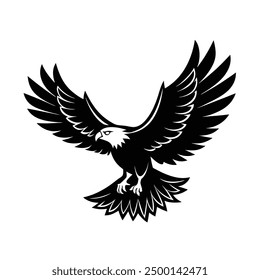 Eagle Flying Vector Illustration - Cartoon, Clipart, and Line Art Design