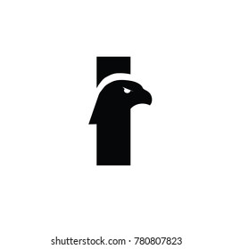 eagle I font logo flat vector template