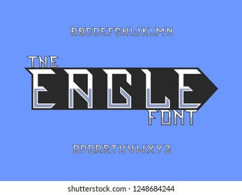 Eagle font. Vector alphabet letters. Typeface design. 