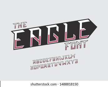 Eagle font. Vector alphabet letters. Typeface design. Typography Graphic